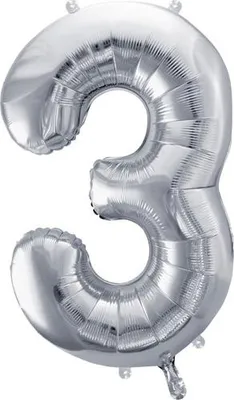 Image de Ballon de baudruche 3 argent 72cm
