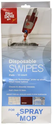 Productafbeelding van Dirt Devil AD51050 wegwerpmopdoekjes voor spuitmop, wit, 12 stuks