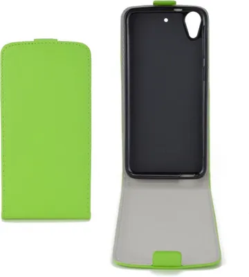 Produktbild von Flip Schutz Hülle für HTC Desire 626 Grün Kunstleder Slim Flex