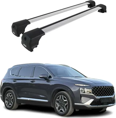Image de Barres de Toit Transversales pour Hyundai Santa FE 2019-2023 ABE Alu Gris 2x