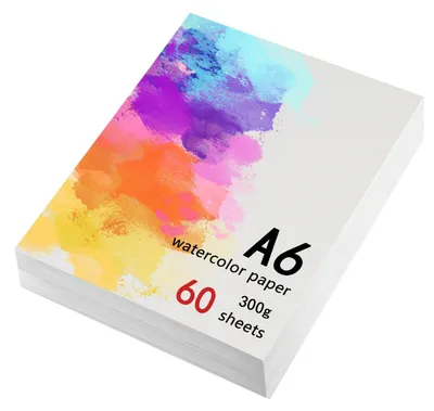 Aquarellpapier A6, 60 Blatt, 300 g/m², weiß