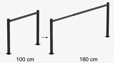 Produktbild von Einfaches Treppengeländer verstellbar 100–180 cm auch für Rampen Schwarz