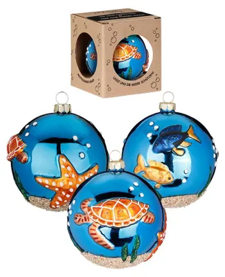 Produktbild von Christbaumkugel Meerestiere 8cm aus Glas