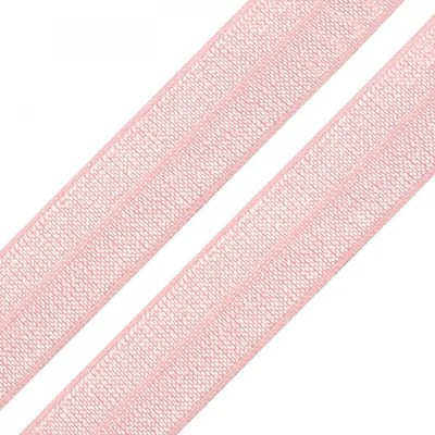 1m Einfassband 20mm hochelastisch gefalzt Meterware Faltgummi hellrosa
