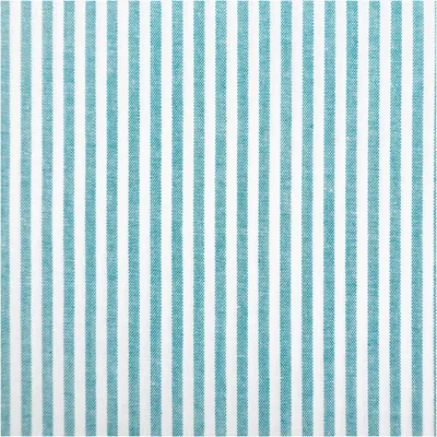 Produktbild von Baumwollstoff Meterware Popeline Yarn Dyed garngefärbt Streifen 3mm petrol weiß 144cm gestreift
