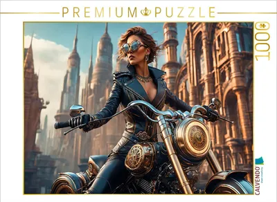 Produktbild von CALVENDO Puzzle Steampunk Bikerbraut | 1000 Teile Lege-Größe 64x48cm Foto-Puzzle für glückliche Stunden