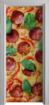 Produktbild von Tür Selbstklebende 80x210 cm Türfolie Türtapete Klebefolie -  Peperoni Pizza