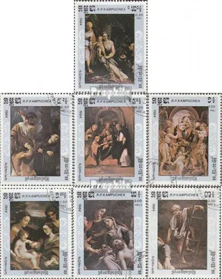 Produktbild von Briefmarken Kambodscha 1984 Mi 620-626 (kompl.Ausg.) gestempelt Todestag von Correggio