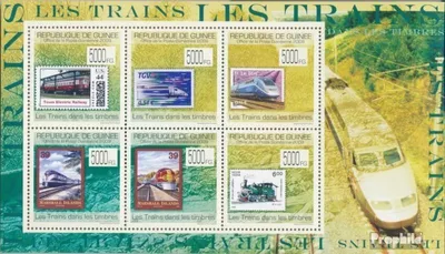 Produktbild von Briefmarken Guinea 2009 Mi 7009-7014 Kleinbogen (kompl. Ausgabe) postfrisch Züge auf Briefmarken