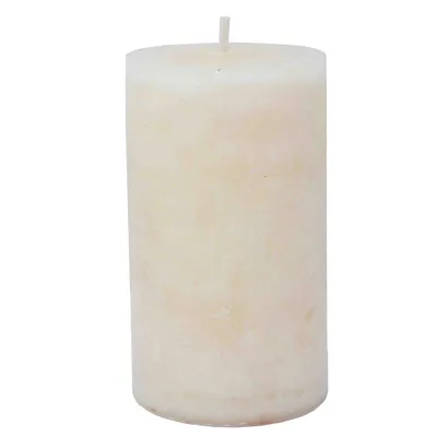 Produktbild von Stumpenkerze champagner durchgefärbt aus Paraffinwachs Höhe 12cm