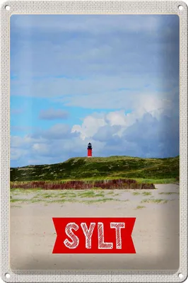 Produktbild von Blechschild Reise 20x30cm Sylt Insel Deutschland Leuchtturmm