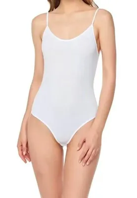 Produktbild von 6er Pack Damen Bodys Weiß M Ärmellos Spaghettiträger K-35