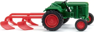 Produktbild von Wiking Traktor Normag Faktor 1 mit Pflug - laubgrün 039802