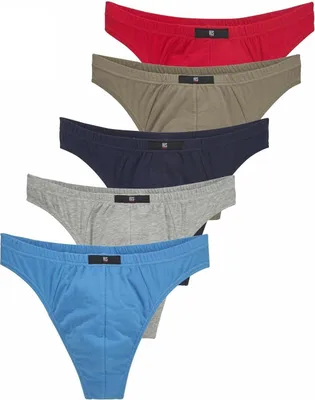 Produktbild von H.I.S. String 5 er-Pack rot, blau, marine, khaki, grau-meliert Größe 3 (XS)