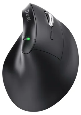 Produktbild von Trust Vyran, rechts, Vertikale Ausführung, Optisch, RF Wireless + Bluetooth, 4800 DPI, Schwarz