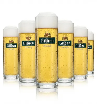 Produktbild von 6x Gilden Bier Glas 0,2l Kölsch Stange Becher Willi Gläser Karneval Beer Gastro