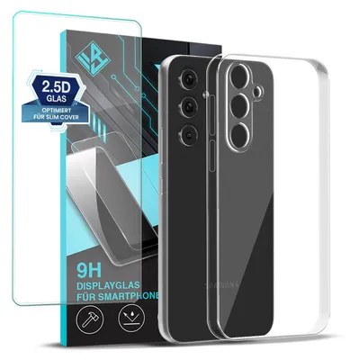 Produktbild von Handyhülle für Samsung Galaxy A54 5G mit 9H Displayglas Displayschutz Hülle Transparent Flexibel Elastisch Case Cover Backcover Schutzhülle