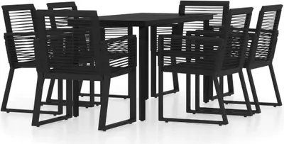 Produktbild von vidaXL 7-tlg. Garten-Essgruppe Schwarz
