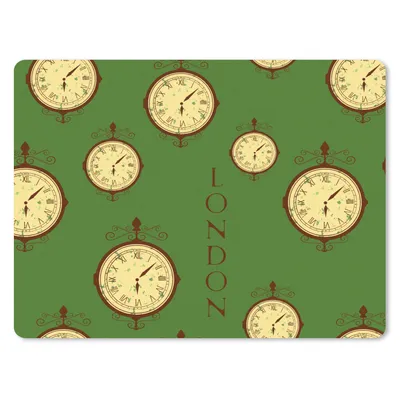 Produktbild von MuchoWow® Mauspad Mousepad London - Vintage - Uhr - Muster 40x30 cm - Mousepads - Maus Mat - Pad - Mausunterlage - Anti Rutsch