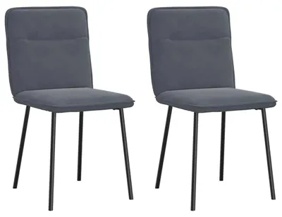 Image de Chaises de salle à manger - Lot de 2 chaises - Chaises en velours - Chaises gris foncé - Assise confortable