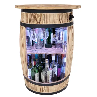 Immagine prodotto di Tavolo da bar in legno con illuminazione LED RGB Portabottiglie