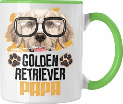 Produktbild von Trendation - Golden Retriever Papa Besitzer Tasse Geschenk Lustiger Spruch Geschenkidee Golden Retriever Liebhaber (Grün)