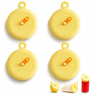 Silikon-Frischhaltedeckel 6,5 cm, 4 Stück, gelb, BPA-frei