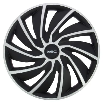 Productafbeelding van WRC 007598: 4 wielkappen, 15 inch, turbodesign, bicolor: grijs en zwart