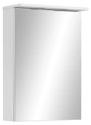 Spiegelkast 72,3x50,4x16 cm, 1 Tür, 2 Glasböden, LED, Weiß