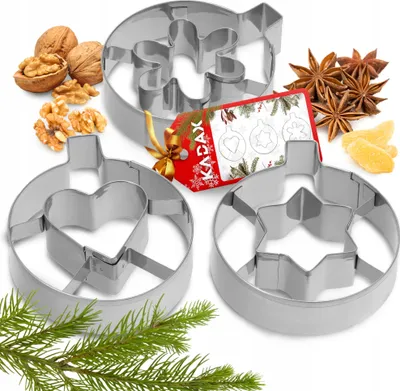 Immagine prodotto di Tagliabiscotti KADAX, tagliabiscotti natalizi in acciaio inox, set di 3 pezzi