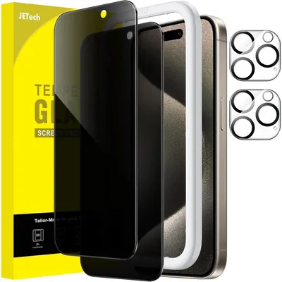 Immagine prodotto di Pellicola protettiva per iPhone 15 Pro Max da 6,7 pollici con protezione per la fotocamera, confezione da 2 pezzi