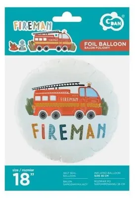 Produktbild von Runder Folienballon „Fireman“ – Godan
