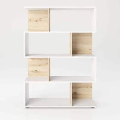 Produktbild von Shelfy - Bücherregal, Büroregal, Raumteiler mit 8 Fächern, asymmetrische Aufteilung