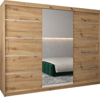 Produktbild von Kleiderschrank, Schiebetürenschrank Schlafzimmer, Schrank mit Spiegel VERONA 2 250 cm