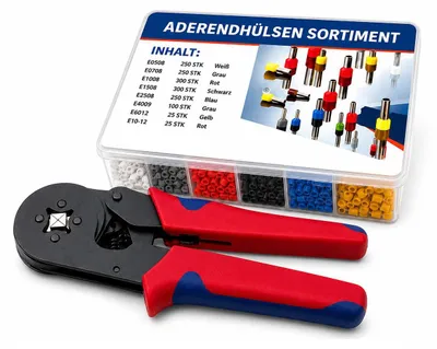 Produktbild von Bituxx Crimpzange im Set mit Aderendhülsen 0,25-10mm² - 1500 tlg. MS-19218