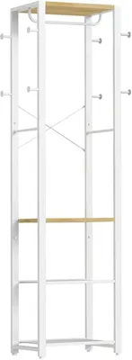 Imagen del producto de Armario industrial Azomor® con estante para zapatos y espacio de almacenamiento, en blanco y madera
