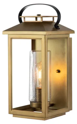 Produktbild von Elstead Atwater Außen-Außenwandleuchte E27 45cm Lackiertes Distressed-Messing Klar IP44 Anti-Meerwasser