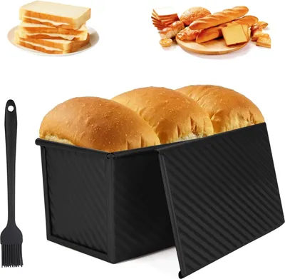 Produktbild von Toasterform mit Deckel - 450 g, nicht-stick, für Toastbrot, Sandwiches und Kuchen mit Ölborstel