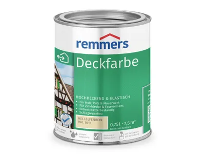 Produktbild von Remmers Deckfarbe hellelfenbein (RAL 1015) 0,75 l, Holzlack