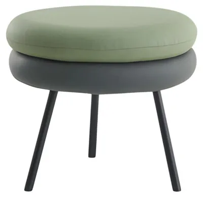 Produktbild von Runder Zweifarbiger Hocker Stilvoller Sitzhocker Wohnzimmer Möbel