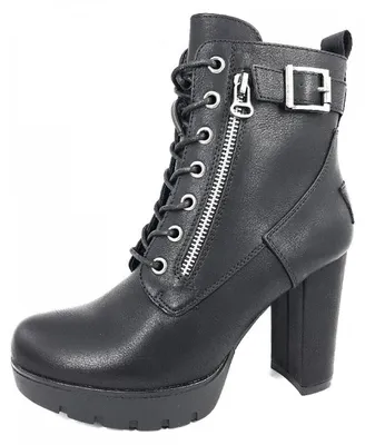Image de HIS Damenschuhe Stiefeletten Schnürer Stiefelette Schwarz Freizeit