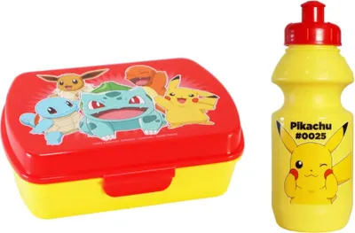 Produktbild von Pokemon Pikachu Kinder 2 teiliges Set Brotdose Trinkflasche 350 ml