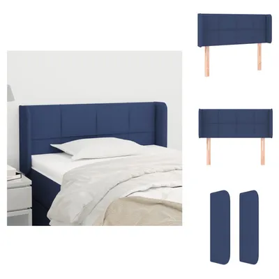 Produktbild von vidaXL Kopfteil mit Ohren Blau 103x16x78/88 cm Stoff -  Kopf- & Fußenden