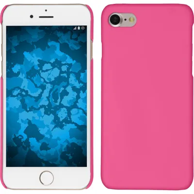 Produktbild von PhoneNatic Case kompatibel mit Apple iPhone 7 / 8 / SE 2020 - Hülle pink gummiert Hard-case + 2 Schutzfolien