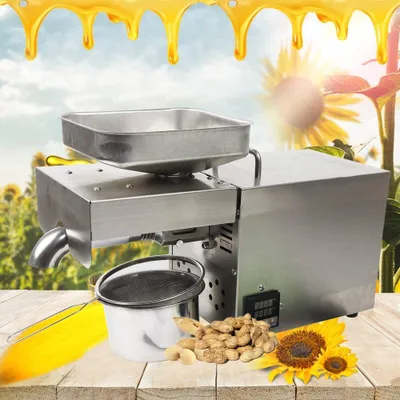 Produktbild von Automatisch Ölpresse Maschine Extraktion Temperaturkontrolle Ölmühle Öl Presse Pflanzenölpress für Erdnüsse, Sonnenblumenkerne, Teesamen, Sesam, Walnüsse