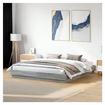 Produktbild von Bettgestell Grau Sonoma 200x200 cm Holzwerkstoff