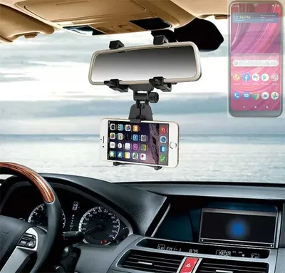 Produktbild von K-S-Trade Smartphone Halterung kompatibel mit BLU View 4 Rückspiegel Halterung schwarz Auto Halterung KFZ Halter