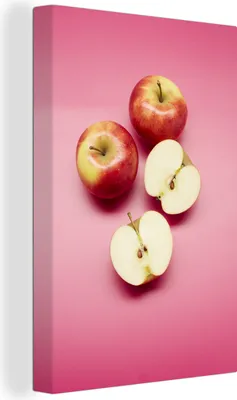 Produktbild von OneMillionCanvasses® - Leinwandbilder - 90x140 cm, Apfel - Obst - Rosa, Wandbilder Kunstdruck Wanddekoration - Wandschmucke - Schlafzimmer