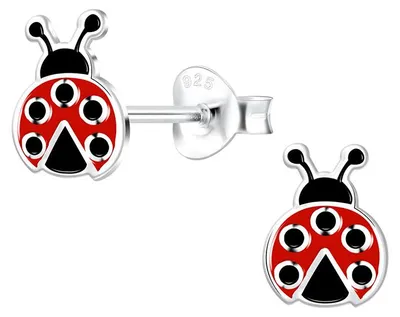 Produktbild von Ohrstecker Marienkäfer: Kinder Ohrringe Silber 925