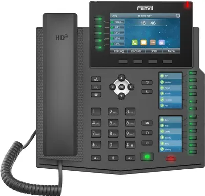 Produktbild von Fanvil X6U VoIP-Telefon IP Telefon IPV6, HD Audio, RJ45 1000Mb/s PoE, 3x LCD-Display